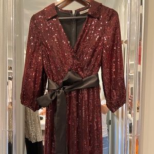 Alice Olivia red sequin maxi gown size 2